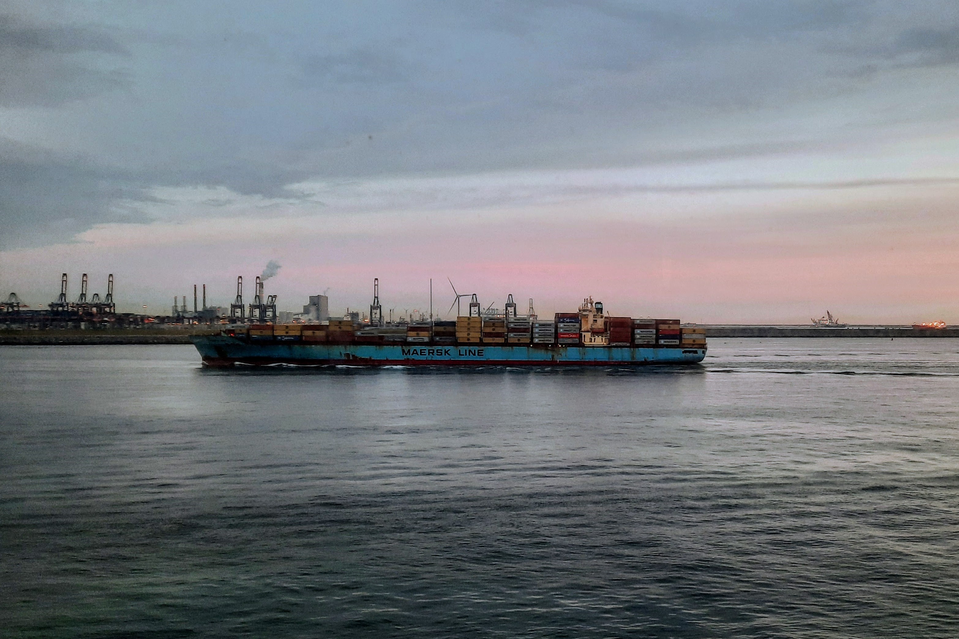 Maersk ship in Rotterdam